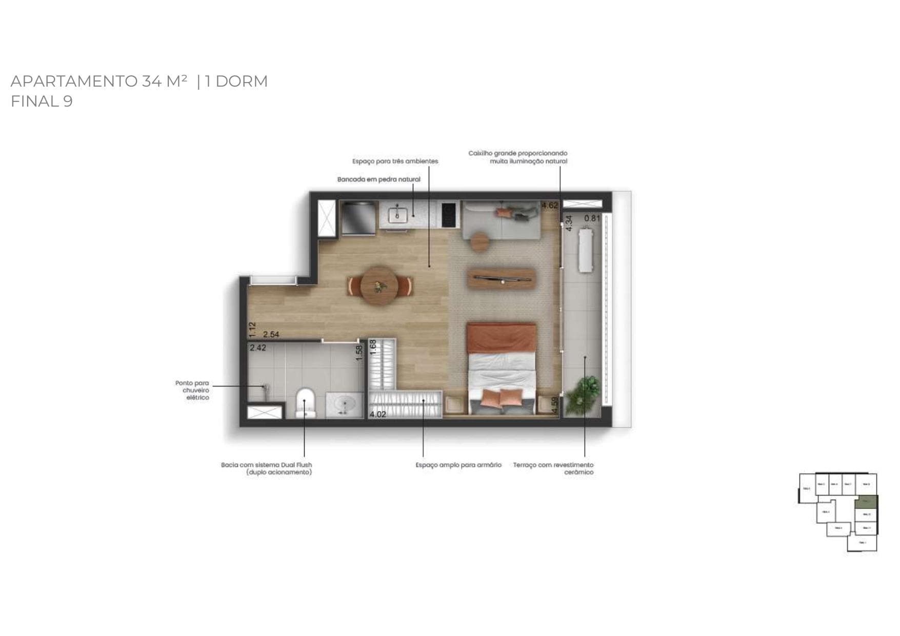 Planta — 34,46 m²